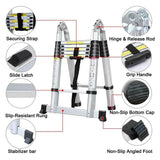 Retractable Aluminium Alloy Ladder 320/380cm Anti-Slip Pedals Stable Design