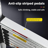 Retractable Aluminium Alloy Ladder 320/380cm Anti-Slip Pedals Stable Design