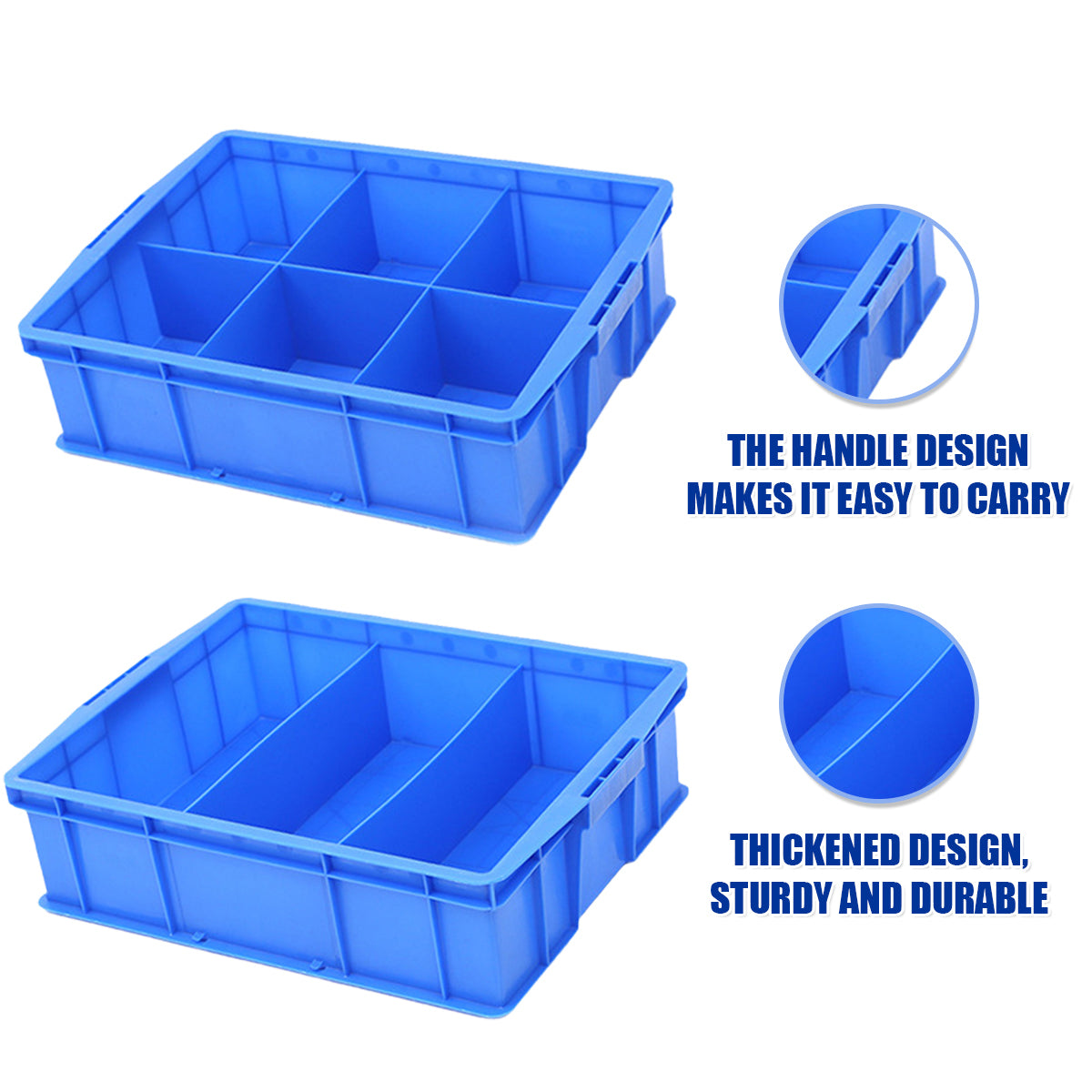 Thickened Plastic Storage Box with 3/6 Compartments for Hardware Tools