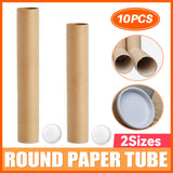 10PCS Kraft Paper Storage Tubes Cardboard Poster Document Shipping