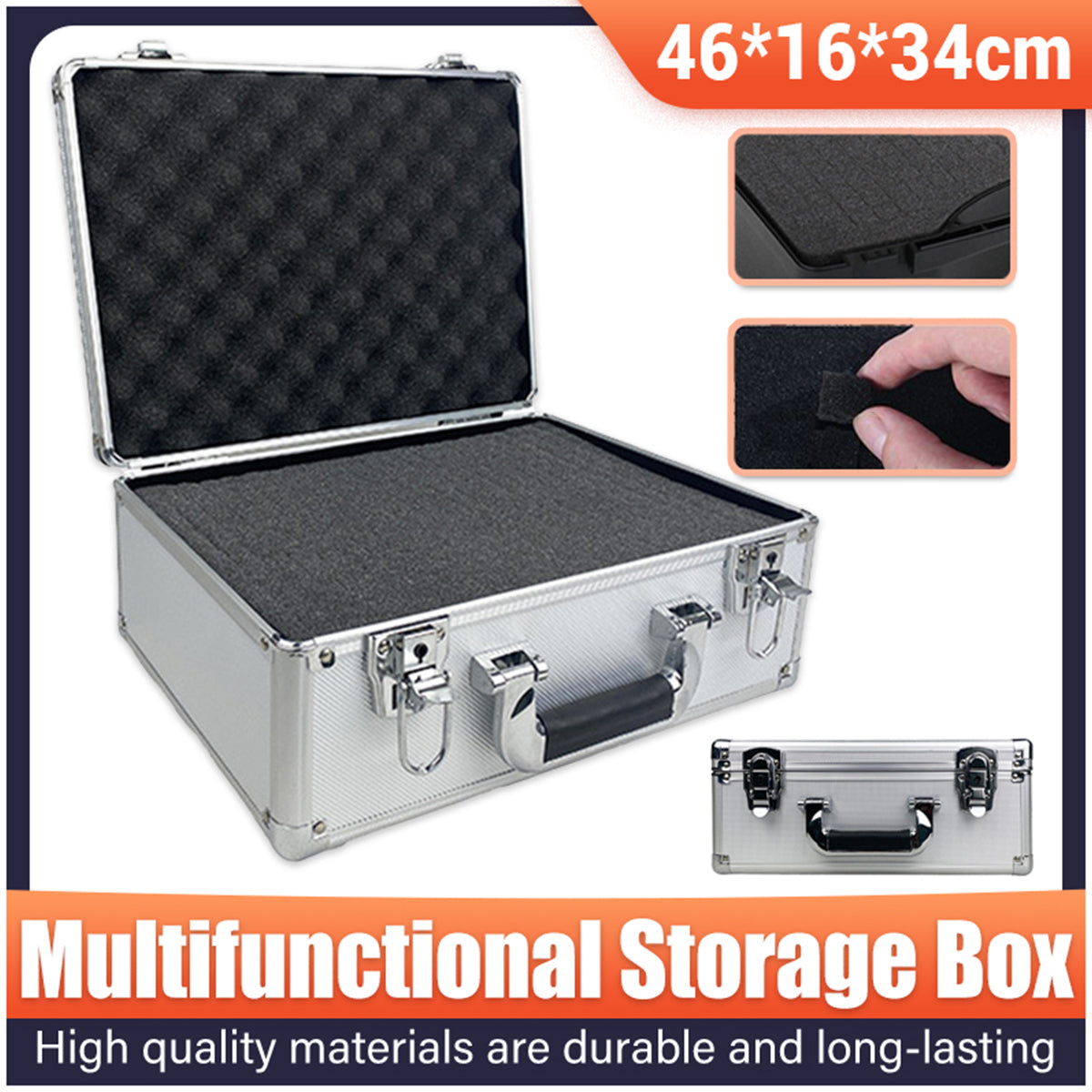 Portable Aluminum Tool Storage Box Equipment Protection Case