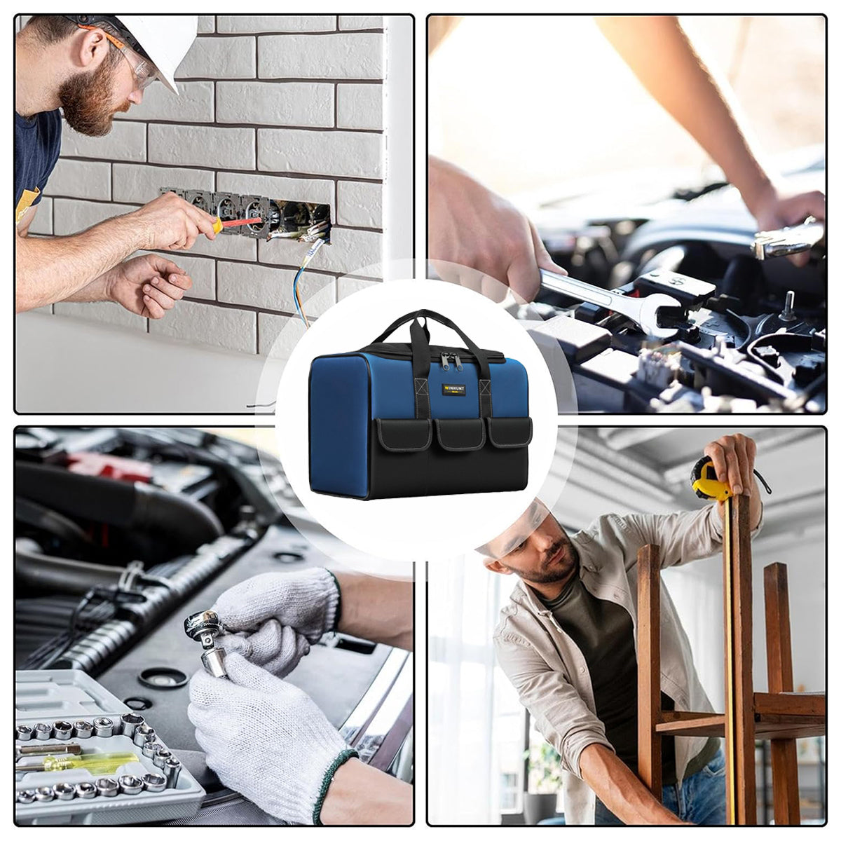 Multifunctional Handheld Tool Bag with Large Capacity & Wear-Resistant Base