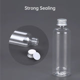 50/100pcs Clear Plastic Bottles with Aluminum Caps Liquid Dispenser Containers