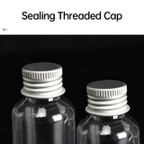 50/100pcs Clear Plastic Bottles with Aluminum Caps Liquid Dispenser Containers