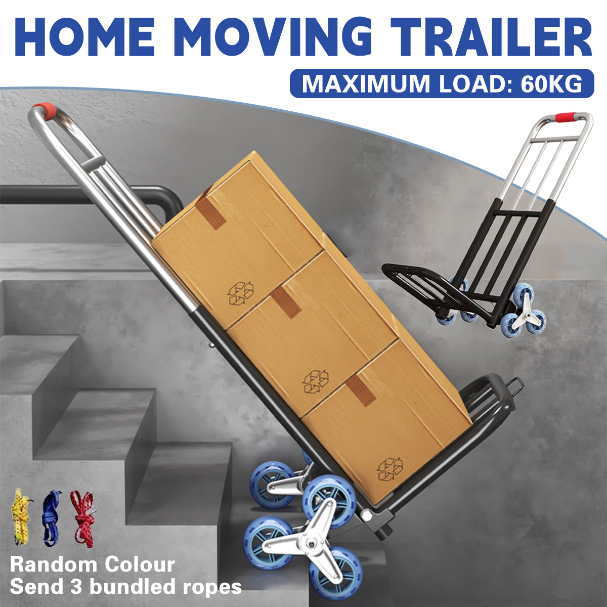 Portable Folding Hand Truck Lightweight Transport Trolley for Warehouse Use