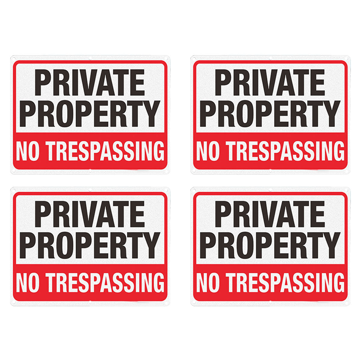 4PCS Reflective Surveillance Warning Signs Metal Security Camera Notice Durable