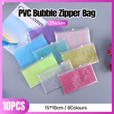 10Pcs PVC Bubble Zipper Bags 15x10cm Travel Storage Pouch