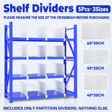 5PCS Shelf Dividers Durable Snap-On for Warehouse Garage Storage