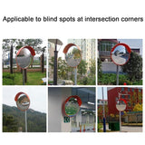 60cm Road Traffic Safety Convex Mirror Wide-Angle Red Frame