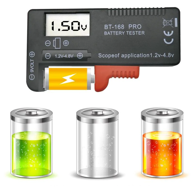 Digital Universal Battery Tester AA AAA C D 9V Button Cell LCD Display
