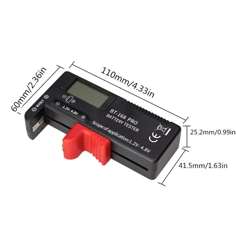 Digital Universal Battery Tester AA AAA C D 9V Button Cell LCD Display