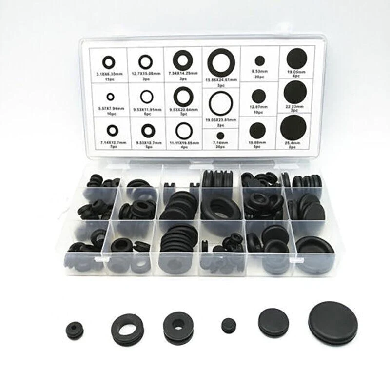 125PCS Rubber Grommet Assortment Kit with 18 Sizes for Automotive and DIY