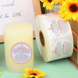 5 Rolls Candle Warning Stickers Durable Fire Safety Decals 2500PCS