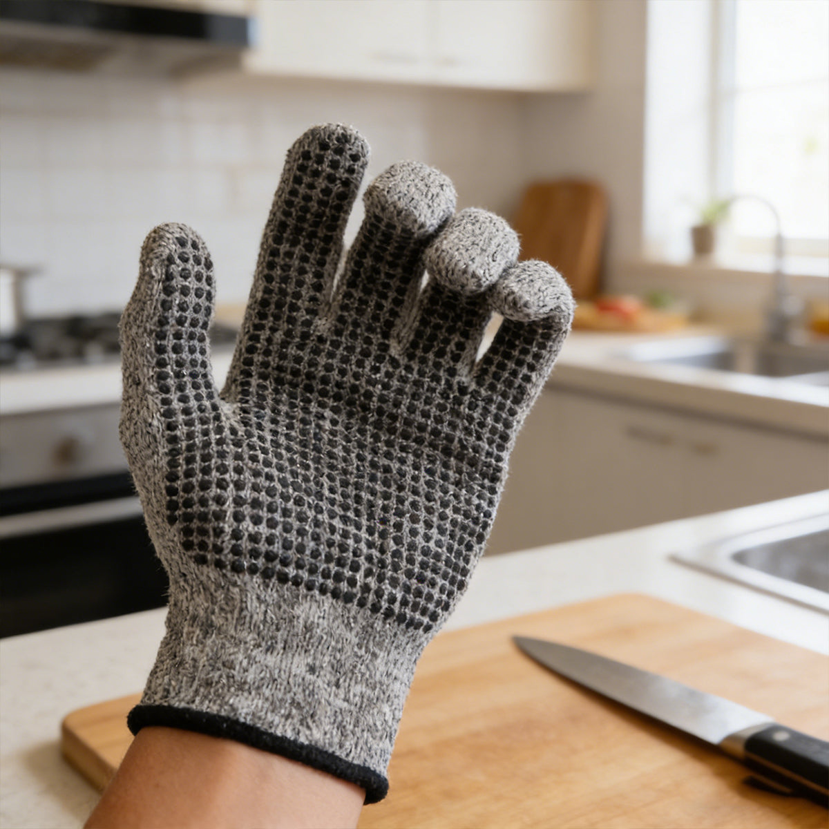 2Pairs Cut Resistant Work Gloves Anti Slip Safety Hand Protection