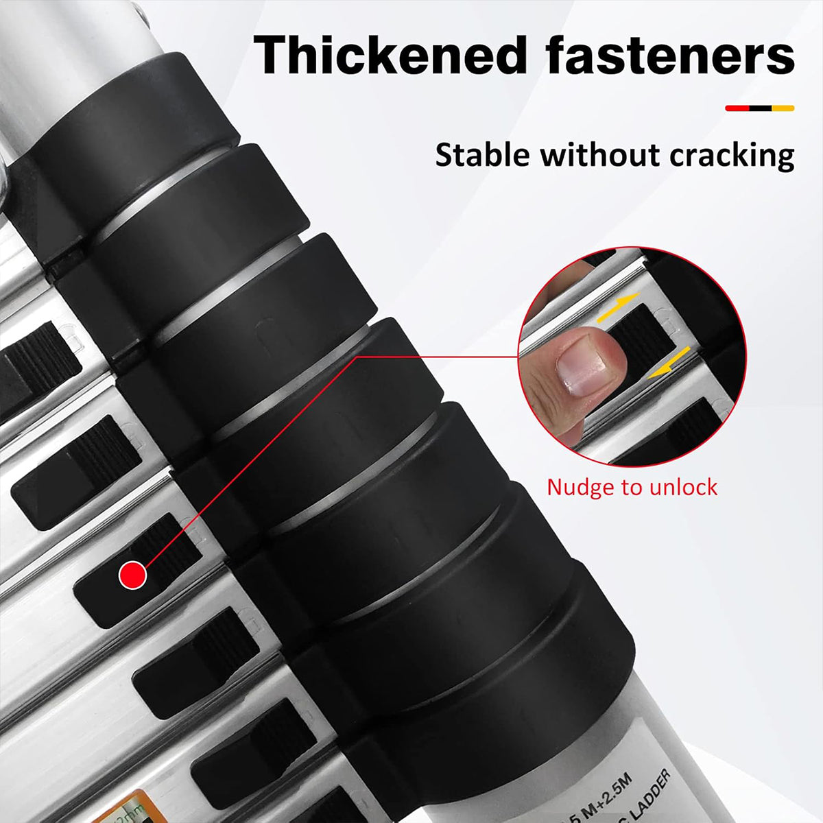 Retractable Aluminium Alloy Ladder 320/380cm Anti-Slip Pedals Stable Design