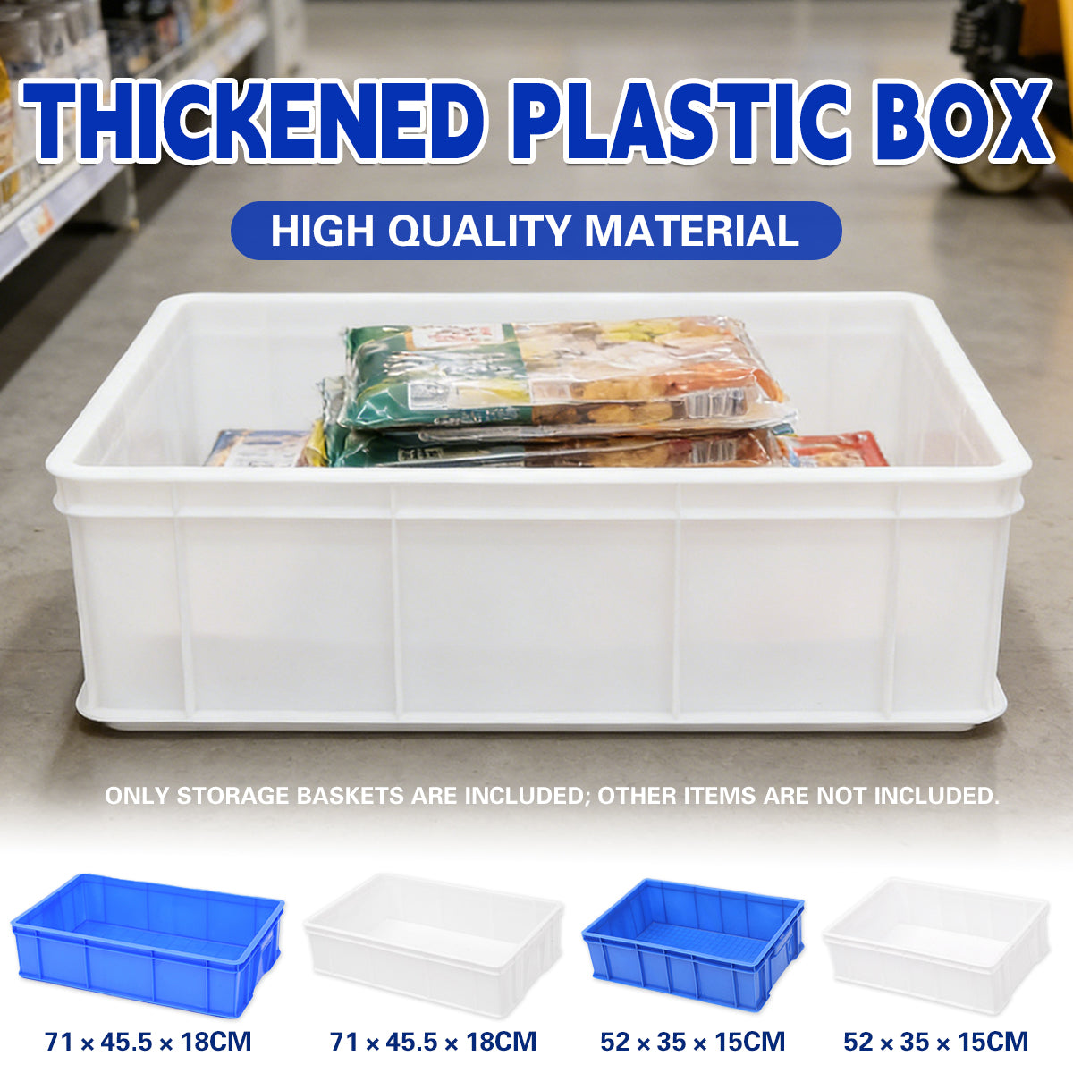 Rectangular Thickened Plastic Storage Box Durable for Warehouse Use