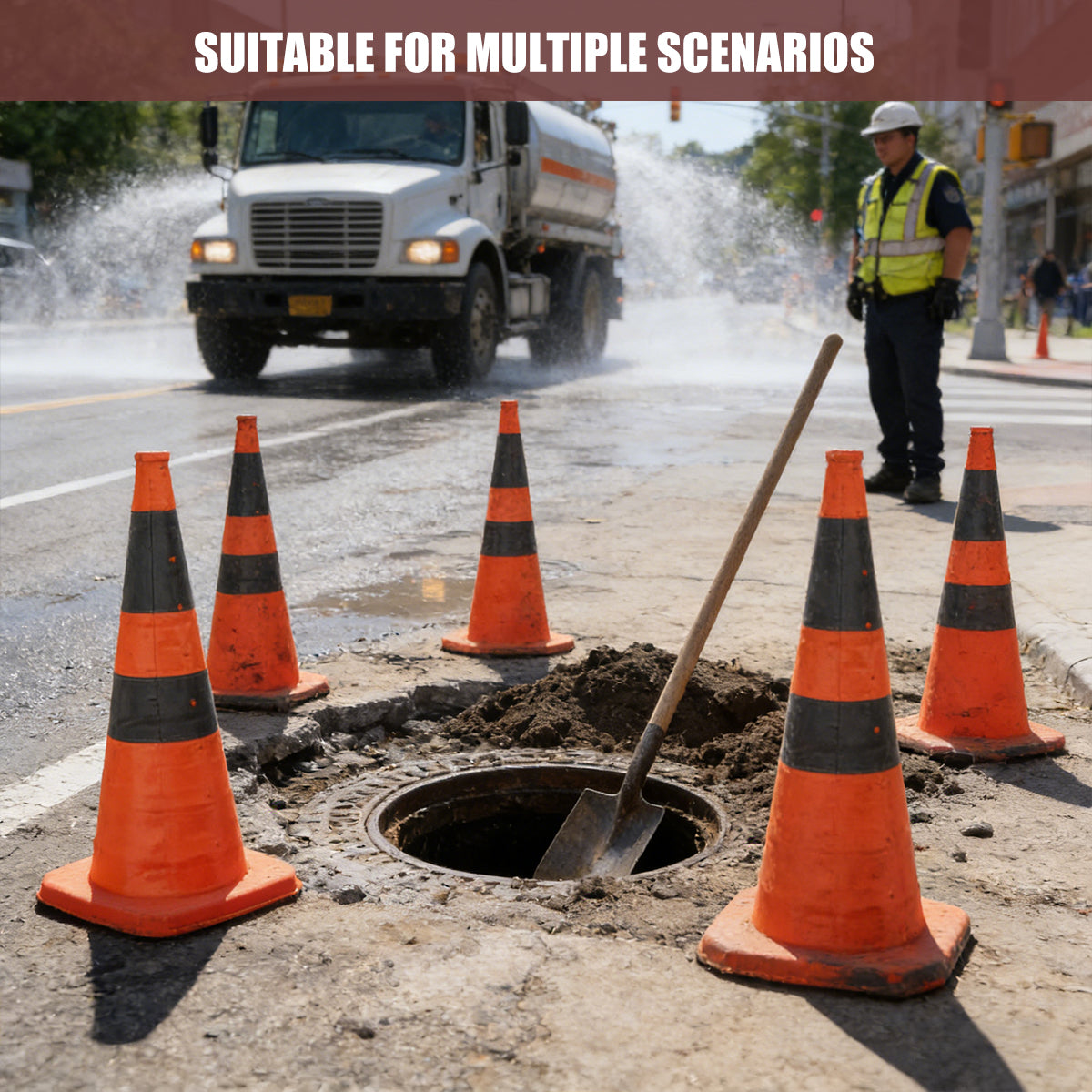 Portable Retractable Traffic Warning Cone Reflective Safety Collar