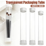 Transparent PC Packaging Tube with Lid Plastic Storage Tube 20PCS