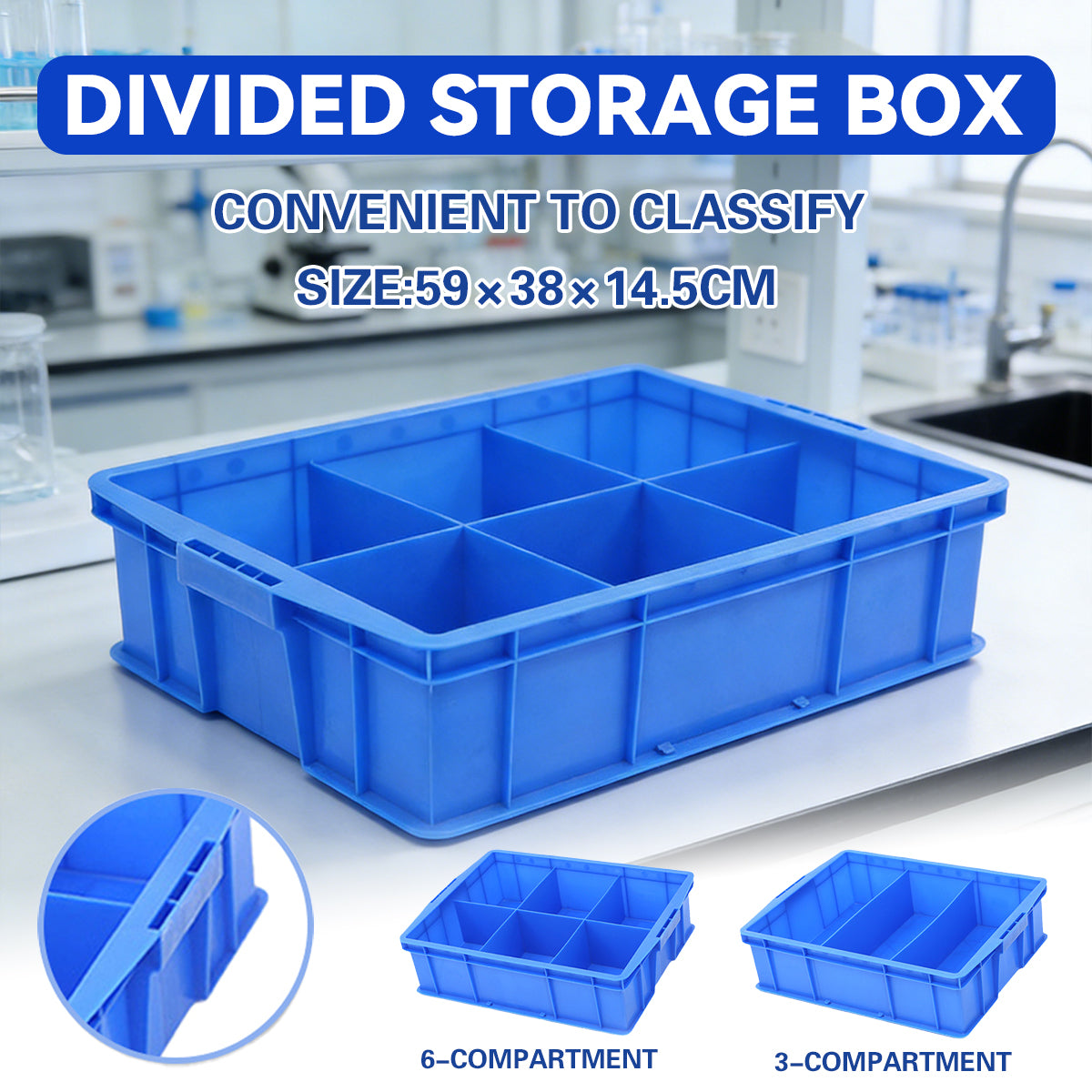 Thickened Plastic Storage Box with 3/6 Compartments for Hardware Tools