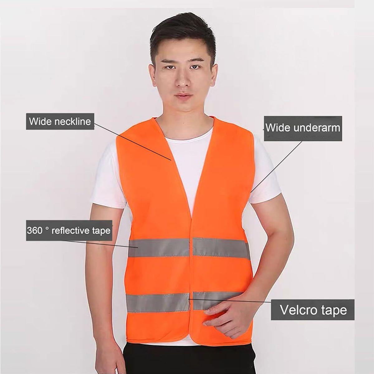 2PCS Reflective Safety Vest Lightweight High Visibility Work Vest