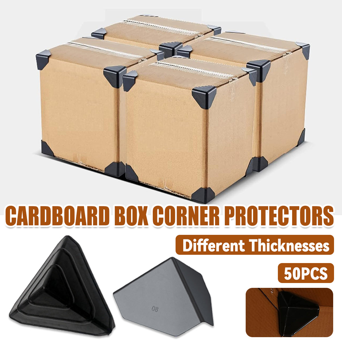 50PCS Cardboard Box Corner Protectors 2 Styles for Warehouse Packaging