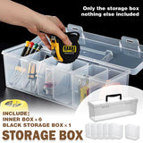 Portable Transparent Small Parts Storage Box with Handle