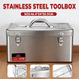 Stainless Steel Toolbox Portable Hand Carry Tool Storage Case