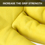 Cylindrical Cowhide Leather Work Gloves with Extended Cuff for Warehouse Maintenance