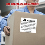 Anti-Choking Warning Labels Water-Based Adhesive 3 Size Options
