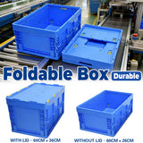 Foldable Plastic Storage Box with Rounded Corners for Workshop Garage Home