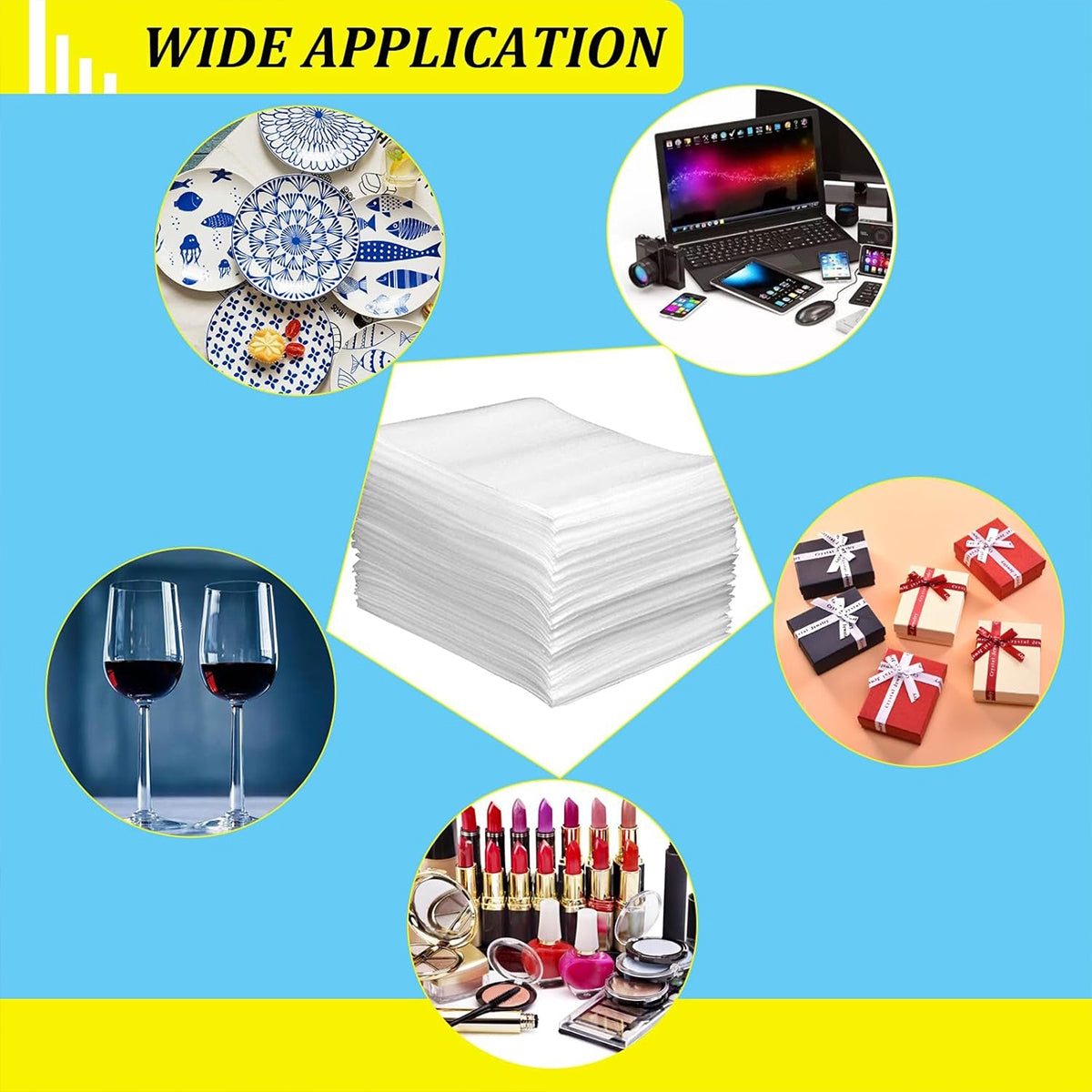 100PCS Pearl Cotton Foam Packaging Bags Shockproof for Fragile Items