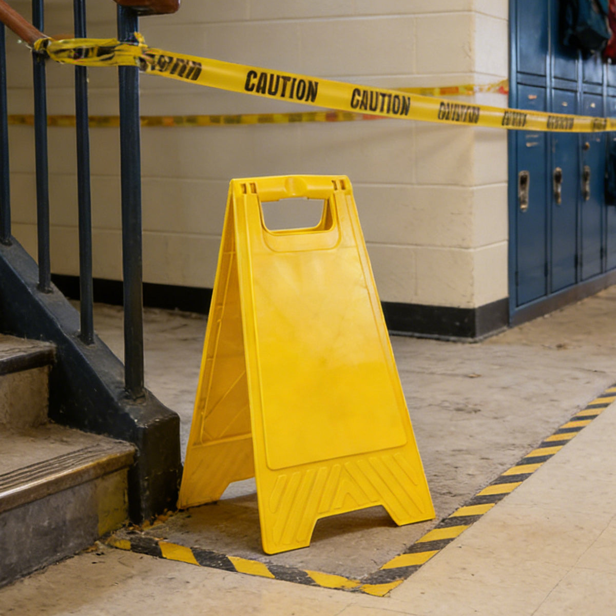 2PCS A-Frame Caution Warning Floor Signs Durable Standing Safety Sign