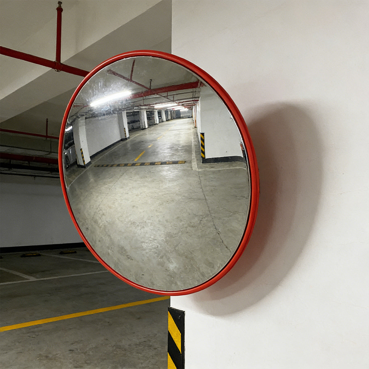 60cm Road Traffic Safety Convex Mirror Wide-Angle Red Frame