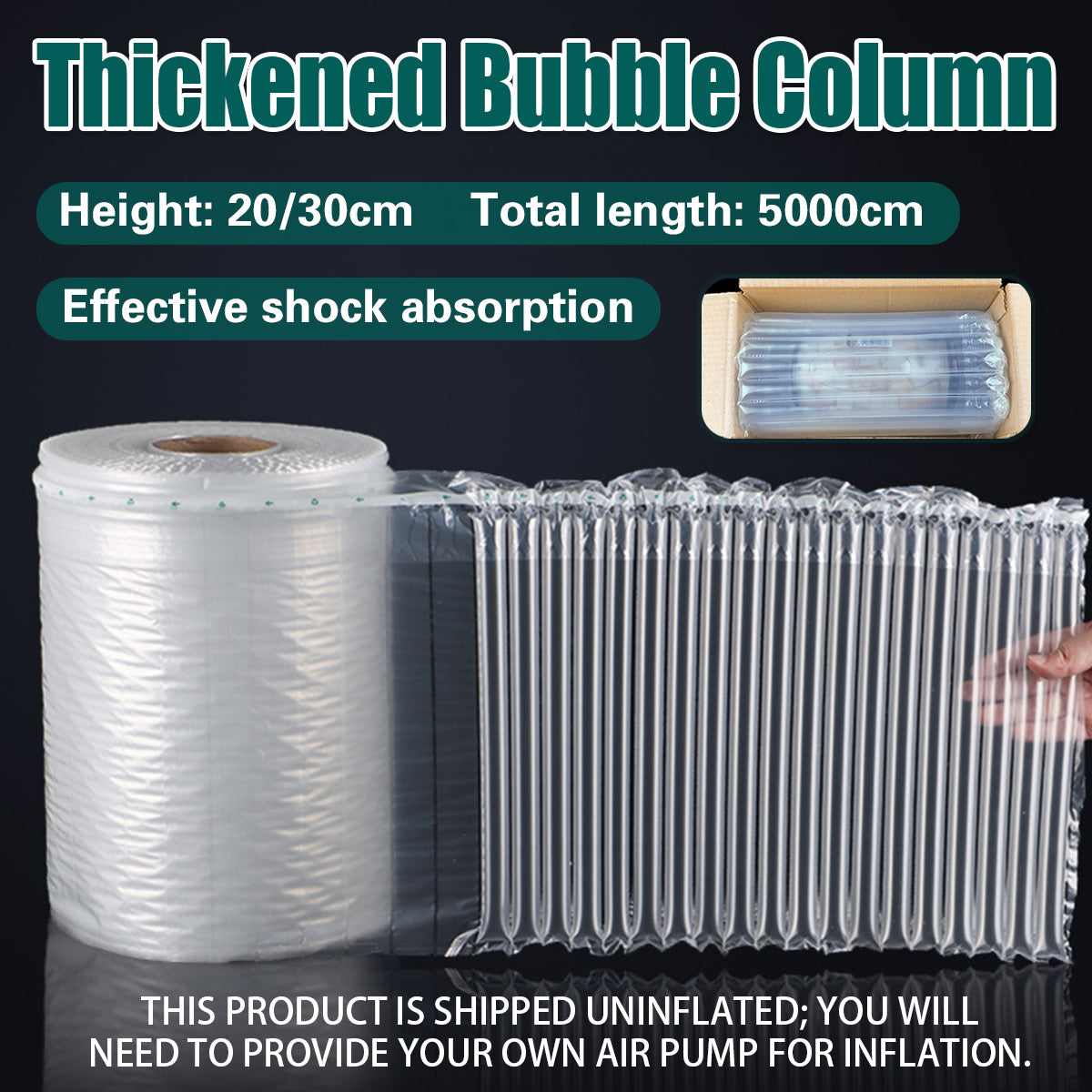 Thickened Bubble Column Shockproof Protective Packaging Roll Clear