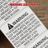Anti-Choking Warning Labels Water-Based Adhesive 3 Size Options