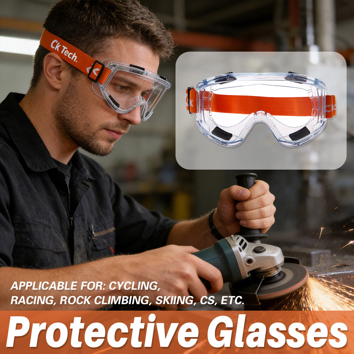 Industrial Safety Goggles Dust Chemical Splash Eye Protection Glasses