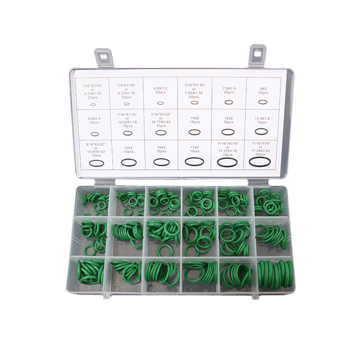 270PCS Automotive Green Rubber O-Ring Seal Repair Kit Set