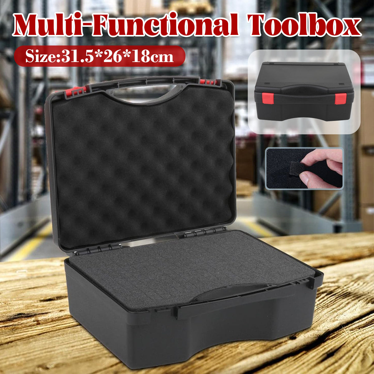 Portable Plastic Tool Box Large Capacity Tool Storage Case