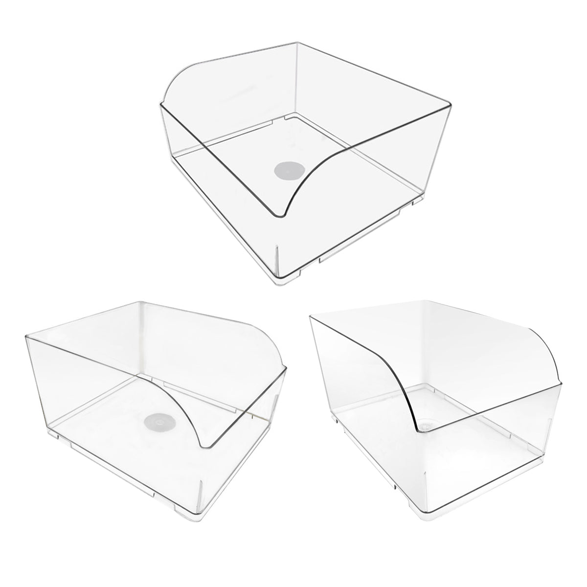 10PCS Clear Plastic Storage Boxes Food Display Organizer Set