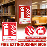 2PCS Fire Extinguisher PVC Safety Warning Sign for Warehouse Building Use
