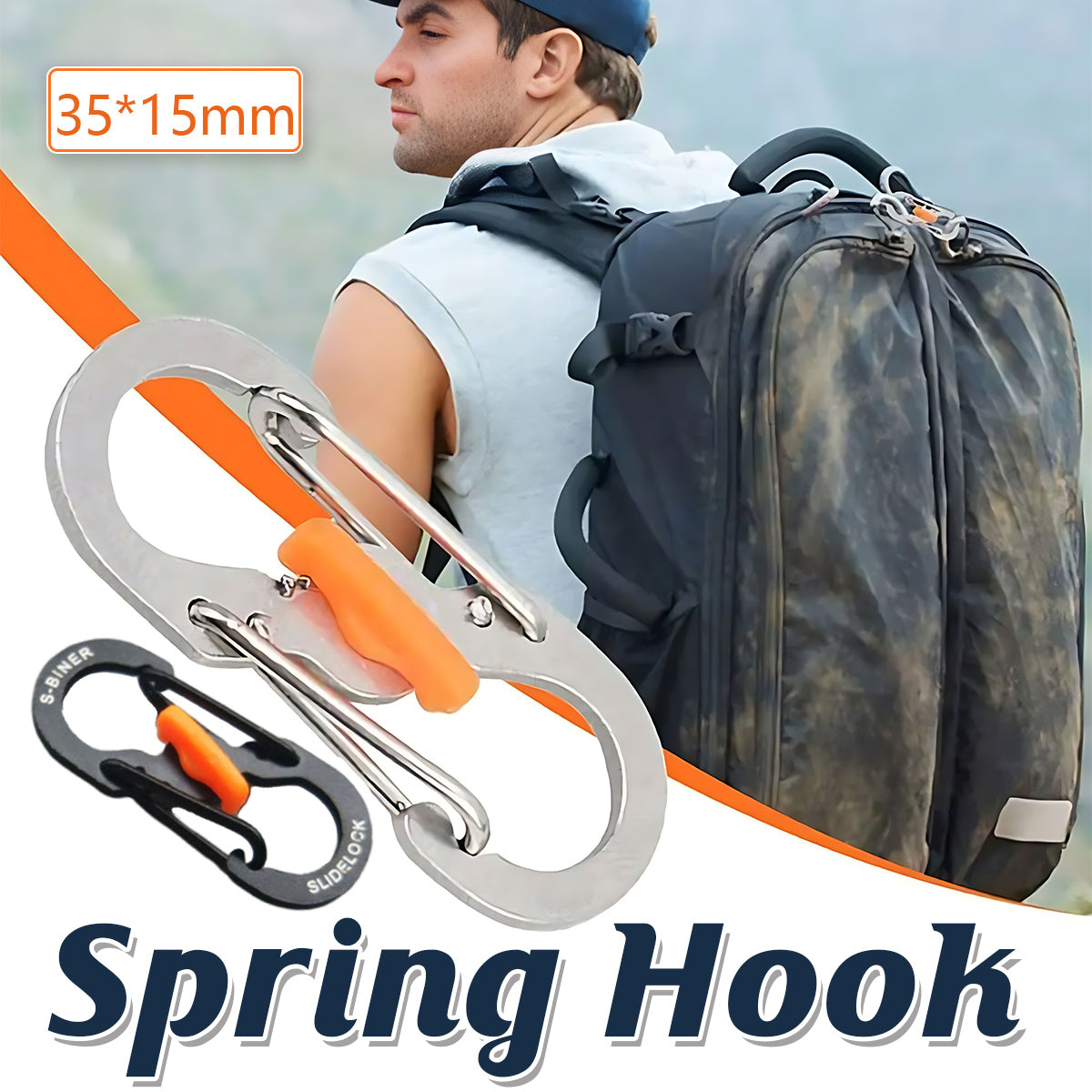 Aluminum S-Biner Carabiner Keychain Clip Spring Hook 1–2PCS