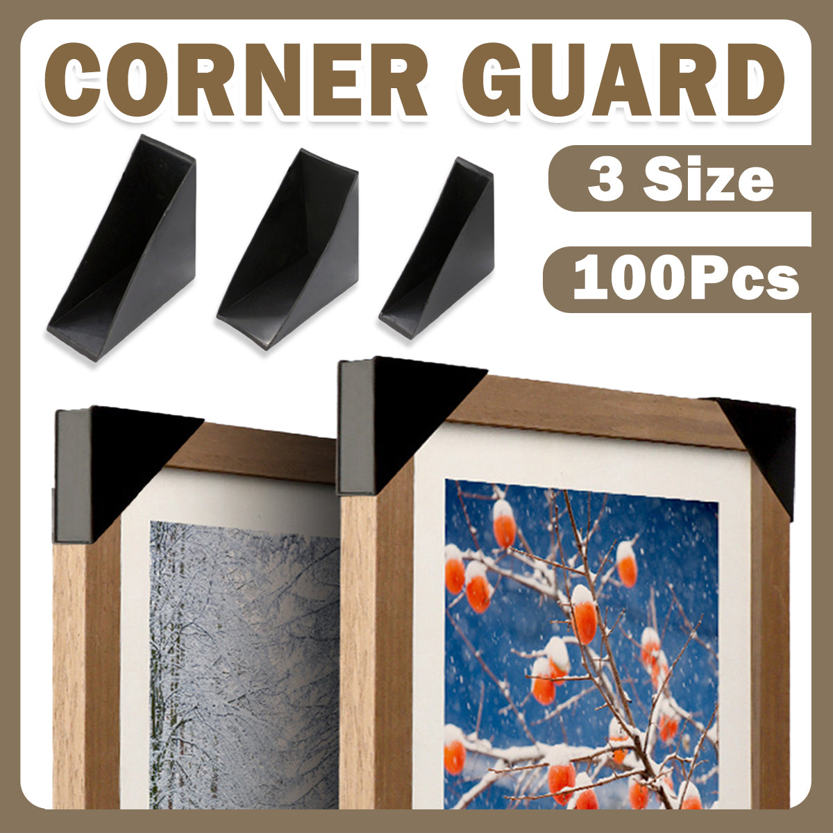 100PCS Plastic Right Angle Corner Protectors for Furniture Frames Cabinets