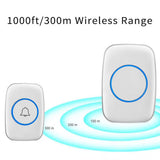 Wireless Doorbell Kit 300m Range Waterproof Call Button Plug-In Chime
