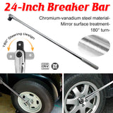 24in CR-V Breaker Bar 1/2-Drive with Rotating Head for High-Torque Auto Repair