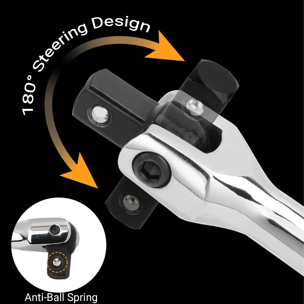 24in CR-V Breaker Bar 1/2-Drive with Rotating Head for High-Torque Auto Repair