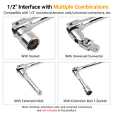 24in CR-V Breaker Bar 1/2-Drive with Rotating Head for High-Torque Auto Repair