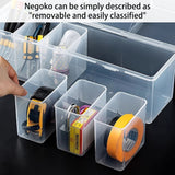 Portable Transparent Small Parts Storage Box with Handle