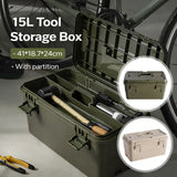 15L Portable Tool Storage Box Heavy Duty PP Workshop Toolbox