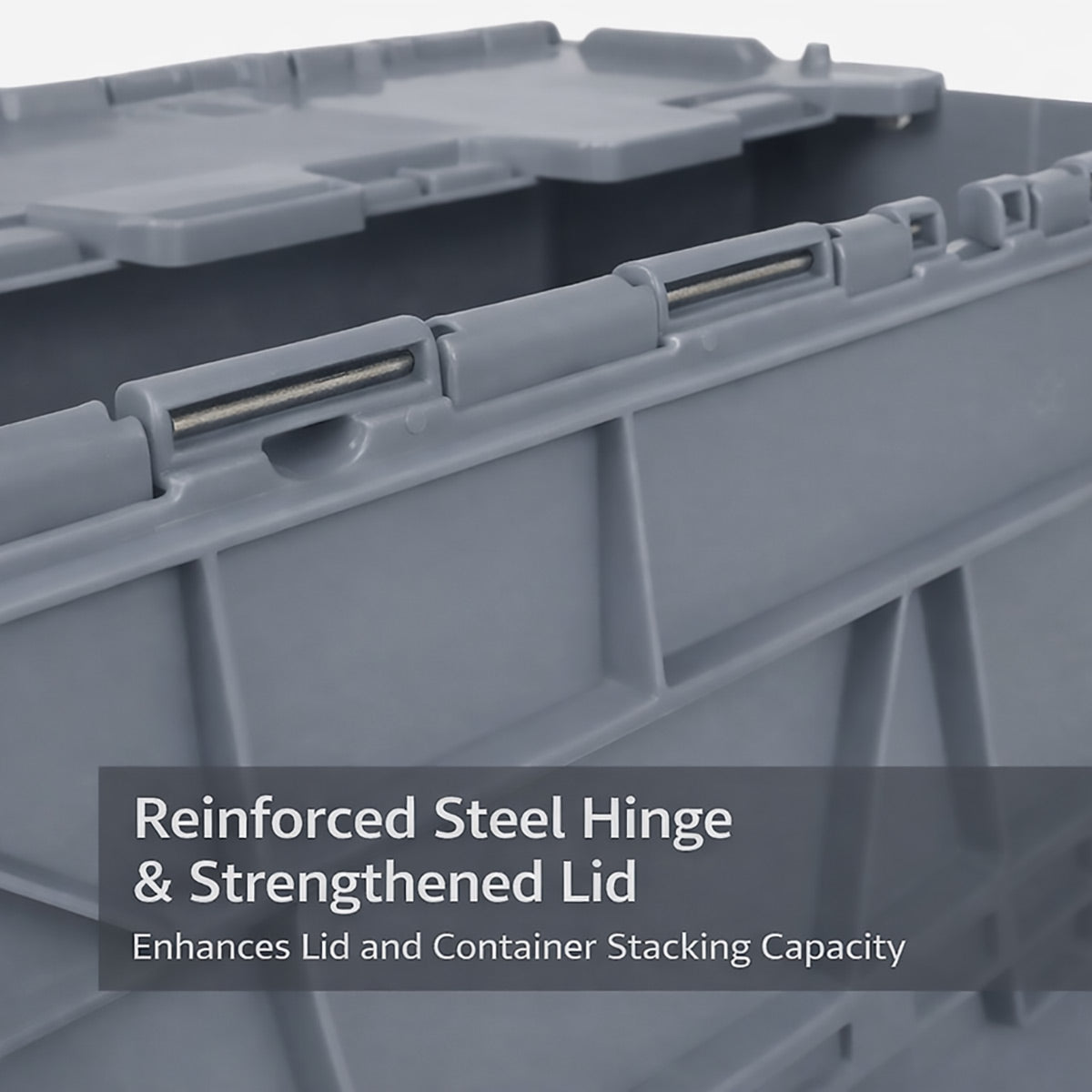 Plastic Stackable Logistics Turnover Box 600x400x315mm Attached Lid Crate