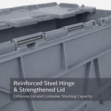 Plastic Stackable Logistics Turnover Box 600x400x315mm Attached Lid Crate